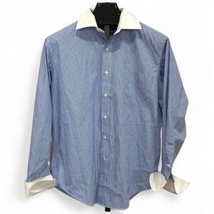 American Living Blue Pinstripe Dress Shirt with White Accents Excellent Cond